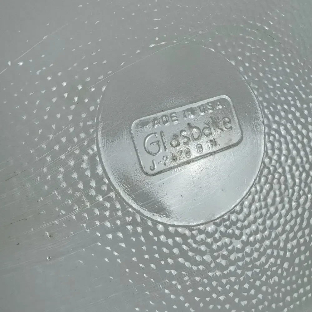Vintage Glasbake Maple Leaf Casserole Dish Mid Century J-2428 8 inch Baking dish